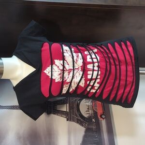 Black and Red Women's Short Sleeve Tee